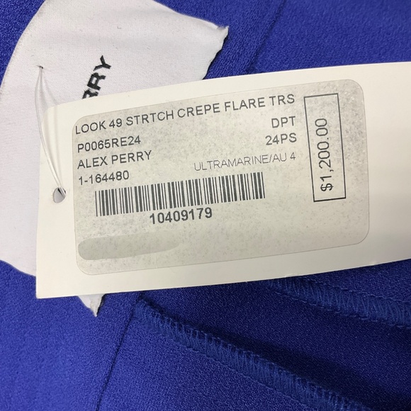 ALEX PERRY ULTRAMARINE STRETCH CREPE FLARE TROUSERS - Picture 6 of 6